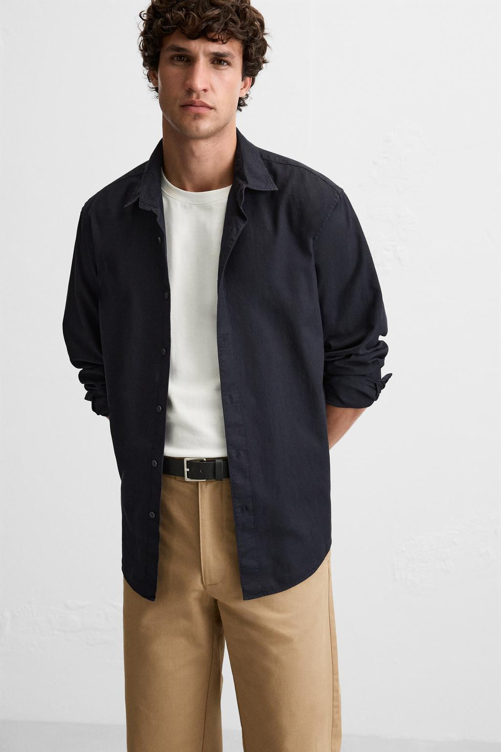 COTTON/LINEN PLEATED TROUSERS - Zara фото 5