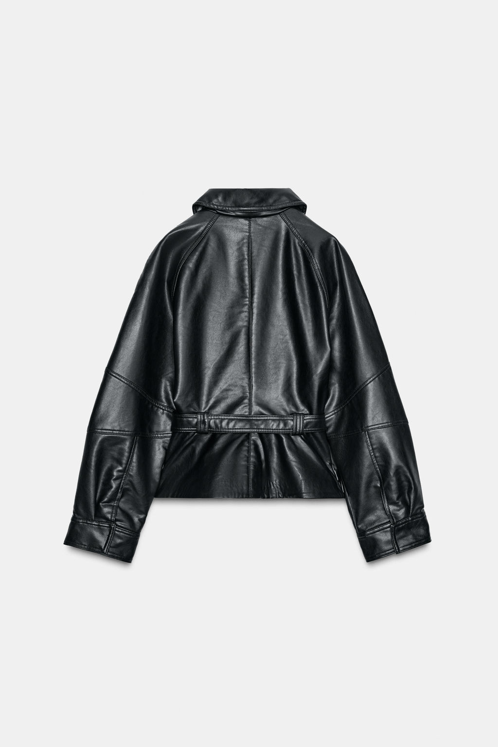 FAUX LEATHER PEPLUM JACKET - Zara фото 8