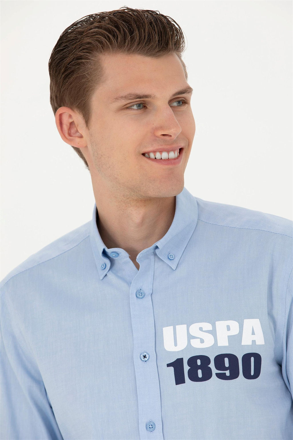 Мужская синяя рубашка с длинным рукавом - U.s. polo assn фото 2