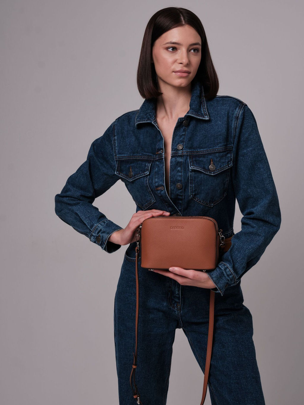 Сумка на плечо кросс-боди Deboro 30848 коричневый камень