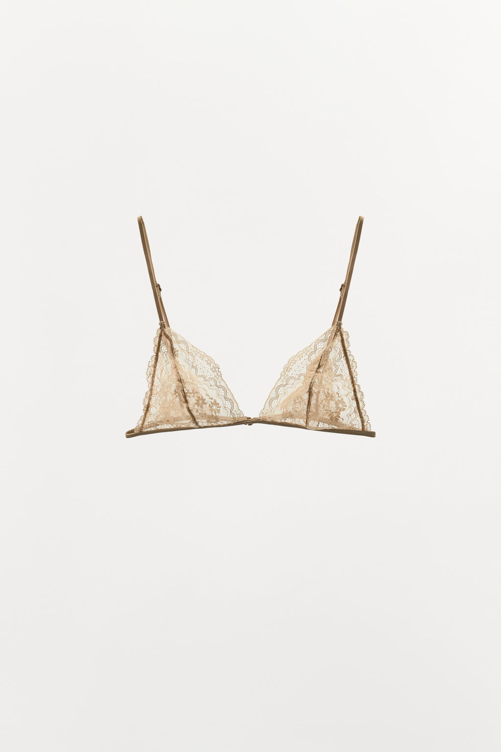 SUJETADOR TRIANGULAR ENCAJE / Crudo - Zara фото 6