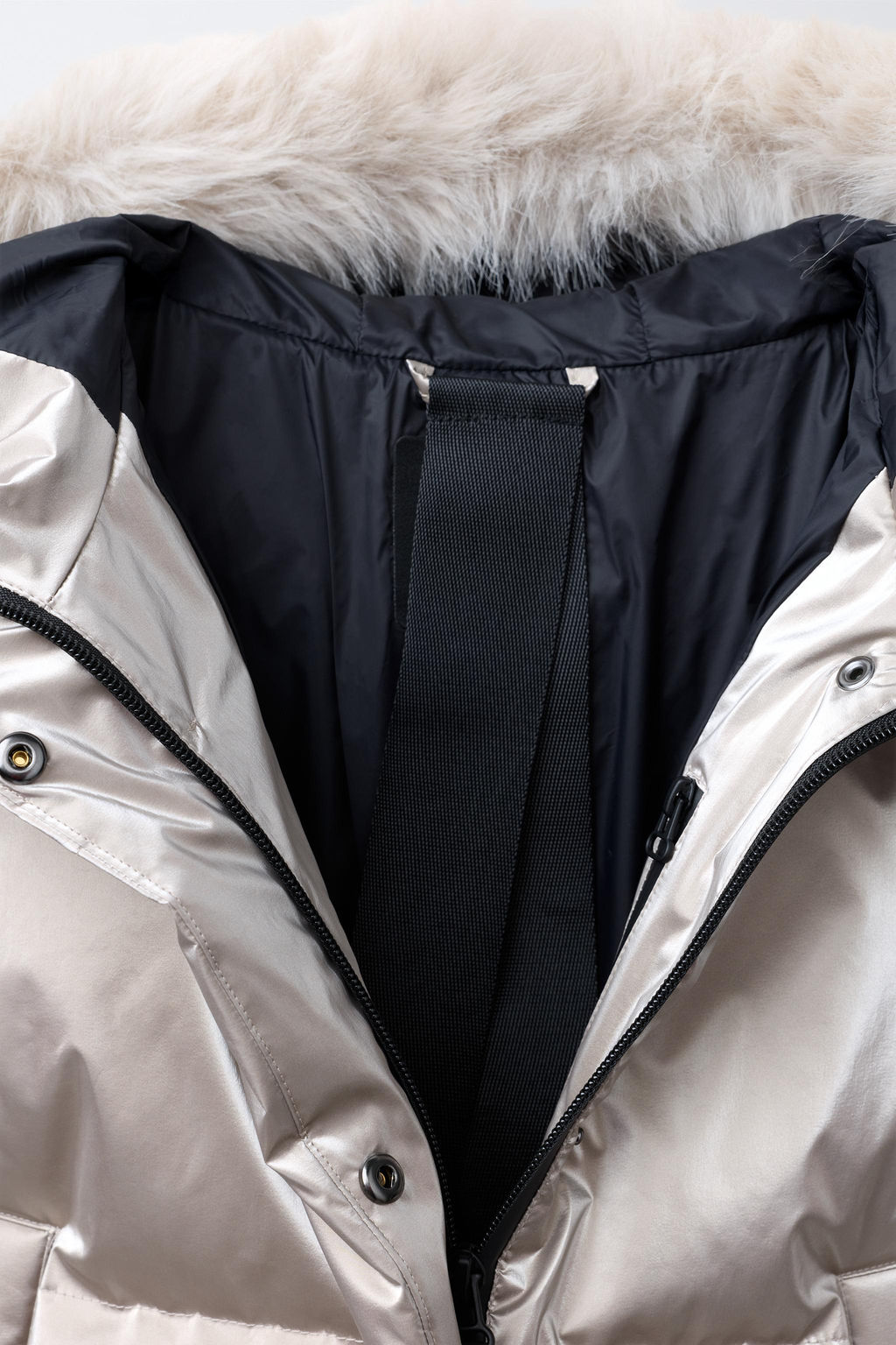 METALLIC WATER-RESISTANT AND WINDPROOF FEATHER DOWN PUFFER JACKET RECCO® SYSTEM SKI COLLECTION - Zara фото 9