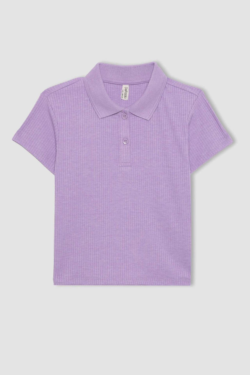 K?z Cocuk Slim Fit Dar Kesim Basic Duz Fitilli Kaskorse K?sa Kollu Polo Tisort - Defacto фото 2
