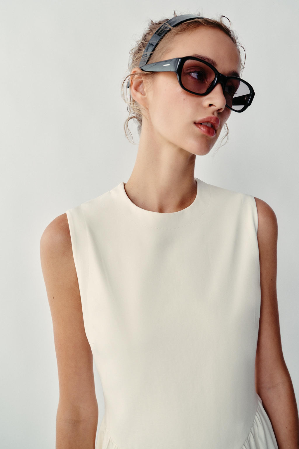 VESTIDO MIDI COMBINADO / Crudo - Zara фото 3