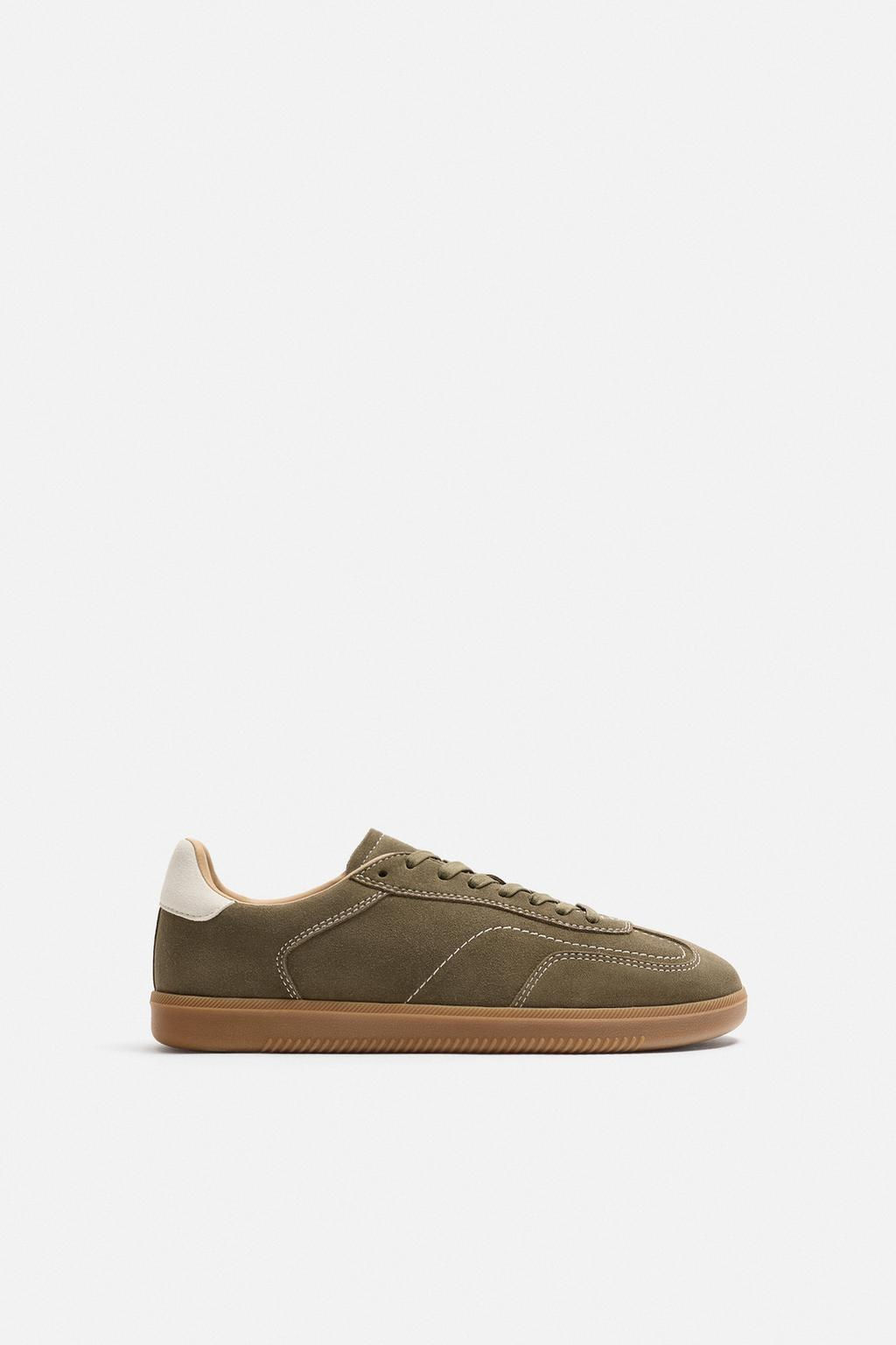 LEATHER TRAINERS WITH CONTRAST SOLE - Zara фото 12