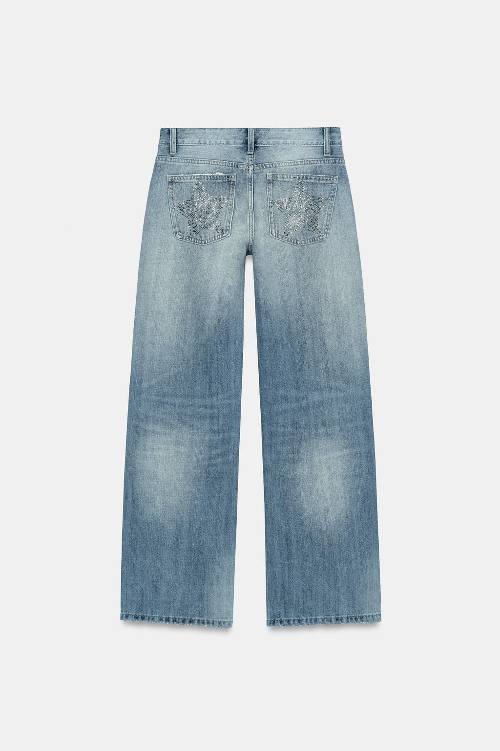 JEANS TRF WIDE LEG STRASS TIRO BAJO / Azul - Zara фото 6
