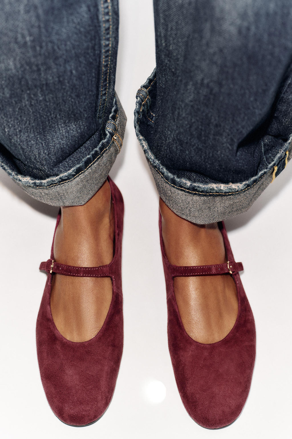 SUEDE BALLERINAS WITH BUCKLE - Zara фото 8