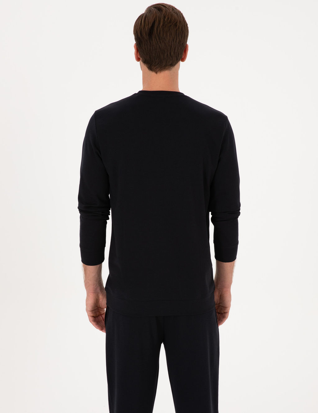 Lacivert Regular Fit Bisiklet Yaka Sweatshirt