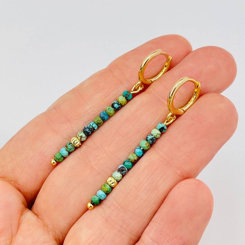 Серьги длинные из Бирюзы