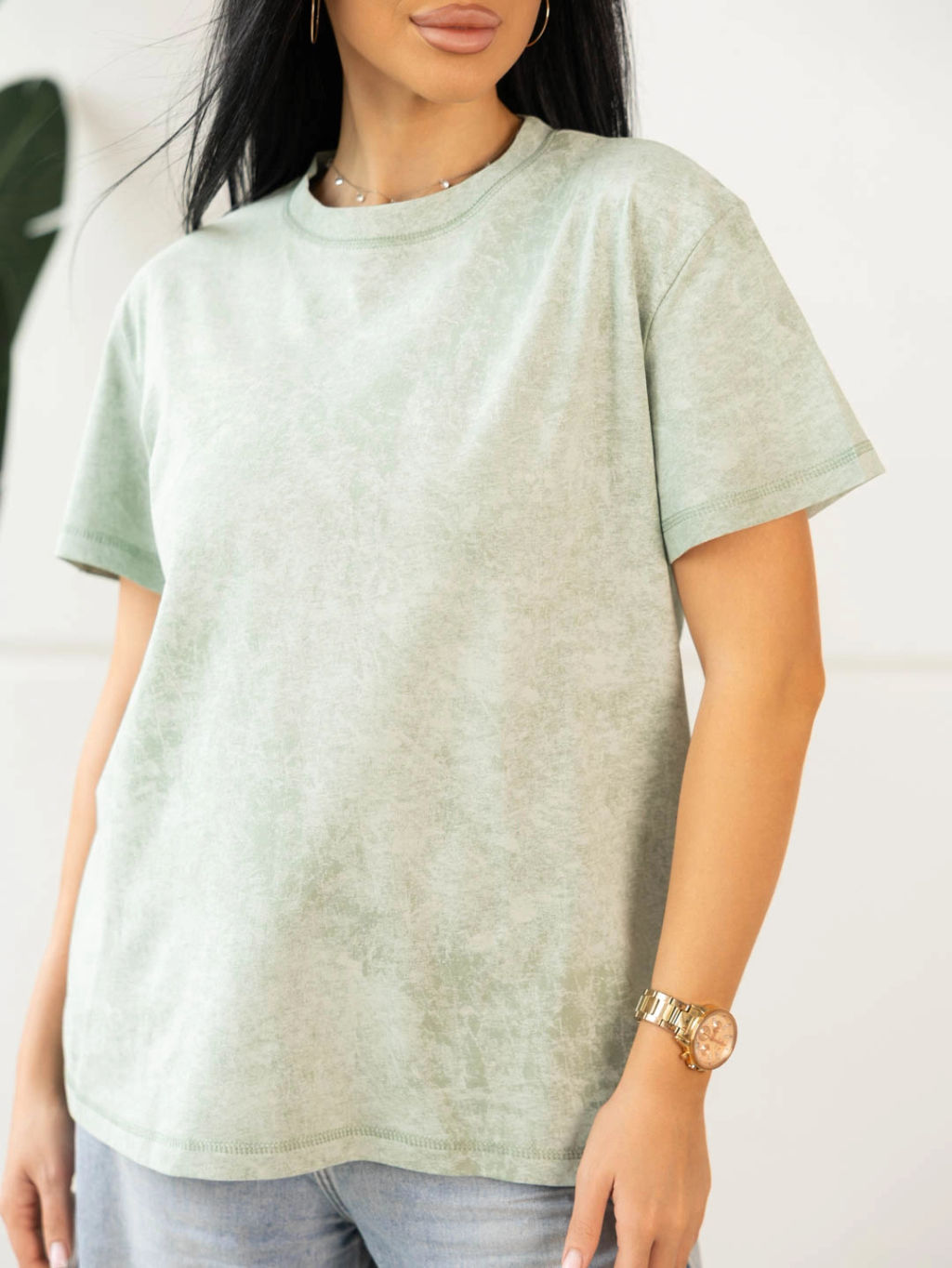 Футболка женская, цвет зеленый