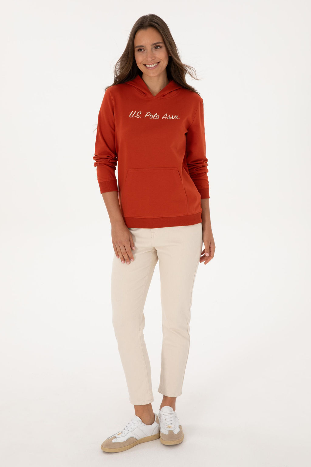 Kad_n Kiremit Sweatshirt Sepette S_rpriz _ndirim - U.s. polo assn фото 4