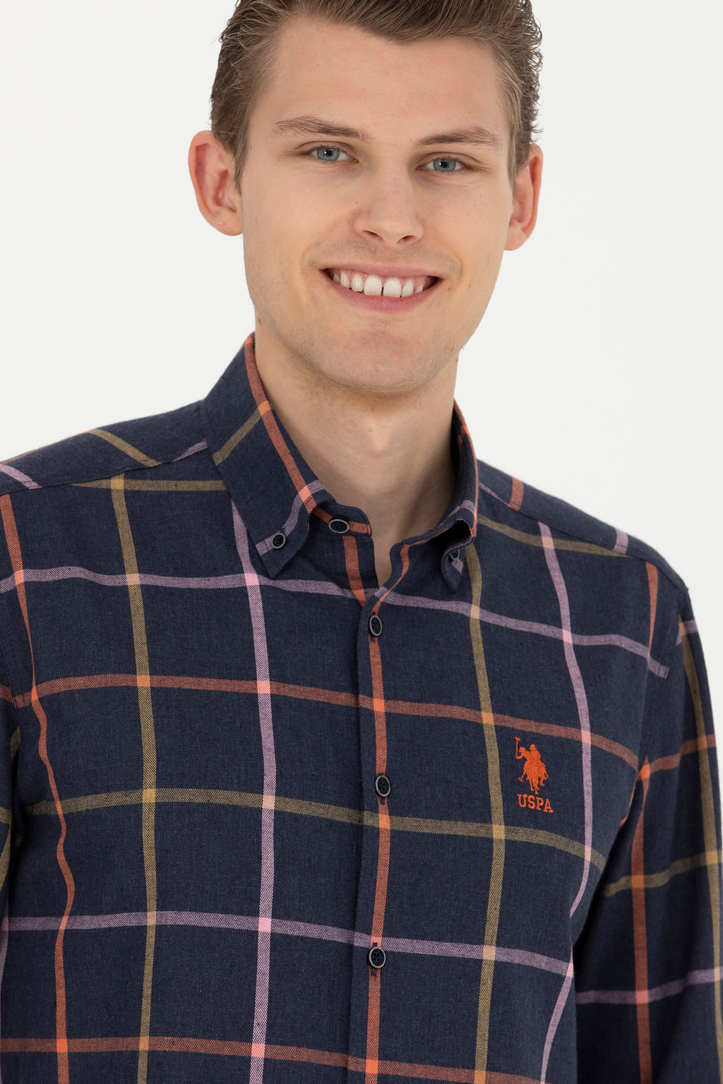 Мужская темно-синяя рубашка с длинным рукавом - U.s. polo assn фото 23