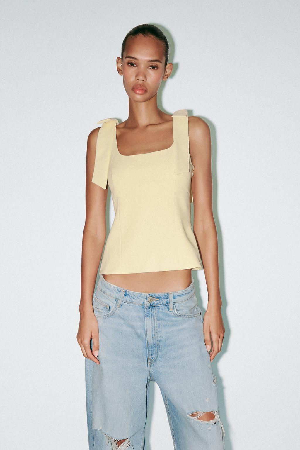 STRETCH TOP WITH BOWS - Zara фото 8