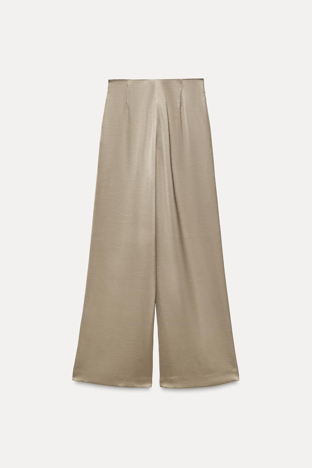 WIDE-LEG SATIN TROUSERS - Zara фото 7