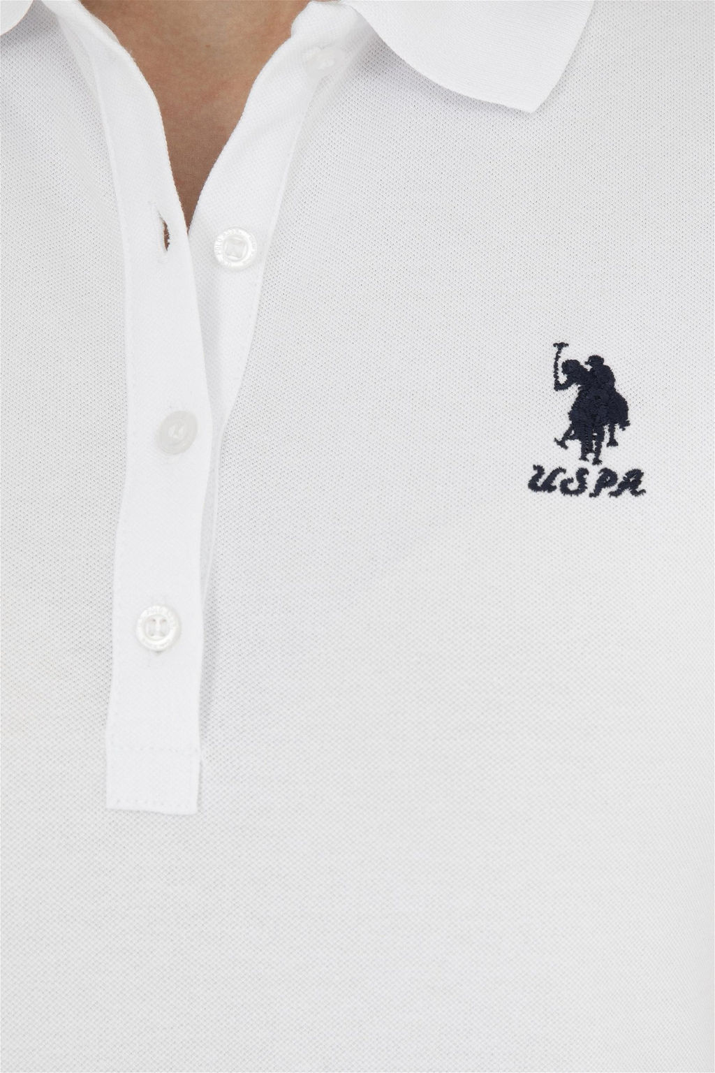 Женская белая базовая футболка с воротником-поло Неожиданная скидка в корзине - U.s. polo assn фото 7