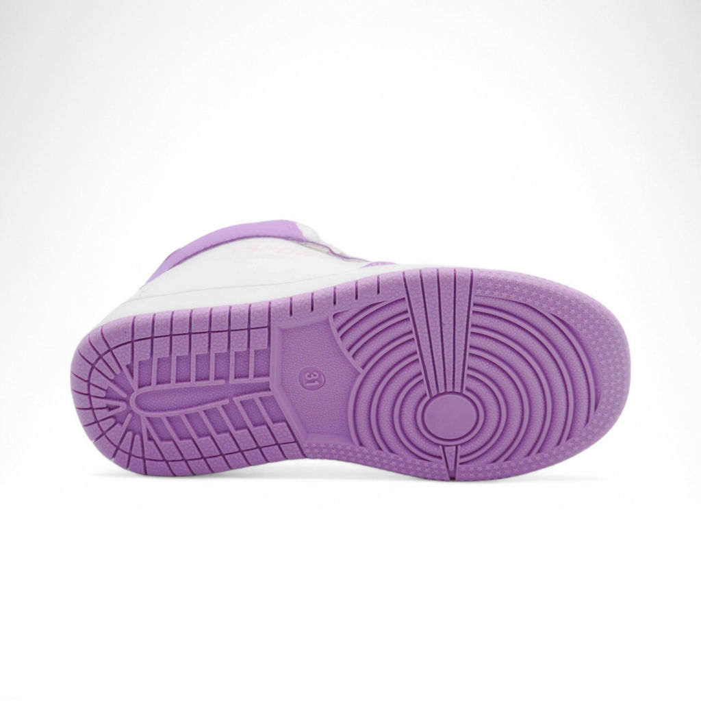 Кроссовки высокие демисезонные А7776-19 бело фиолетовые - BONCY фото 4