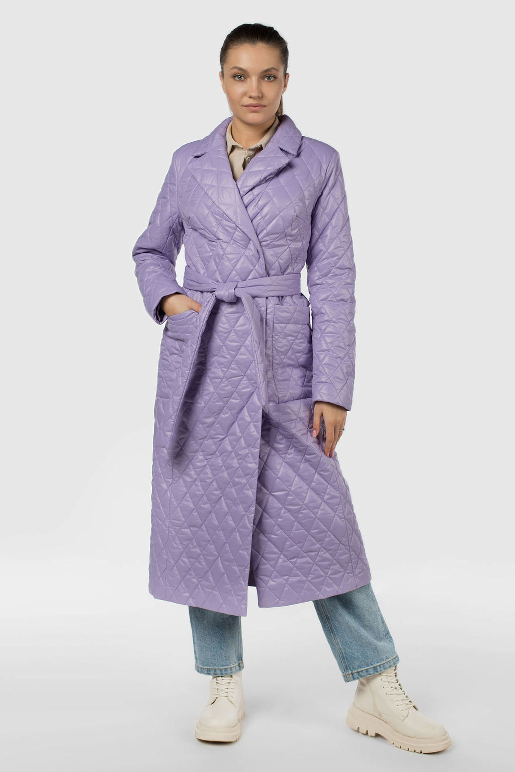 Пальто женское демисезонное (пояс) - El podio фото 2