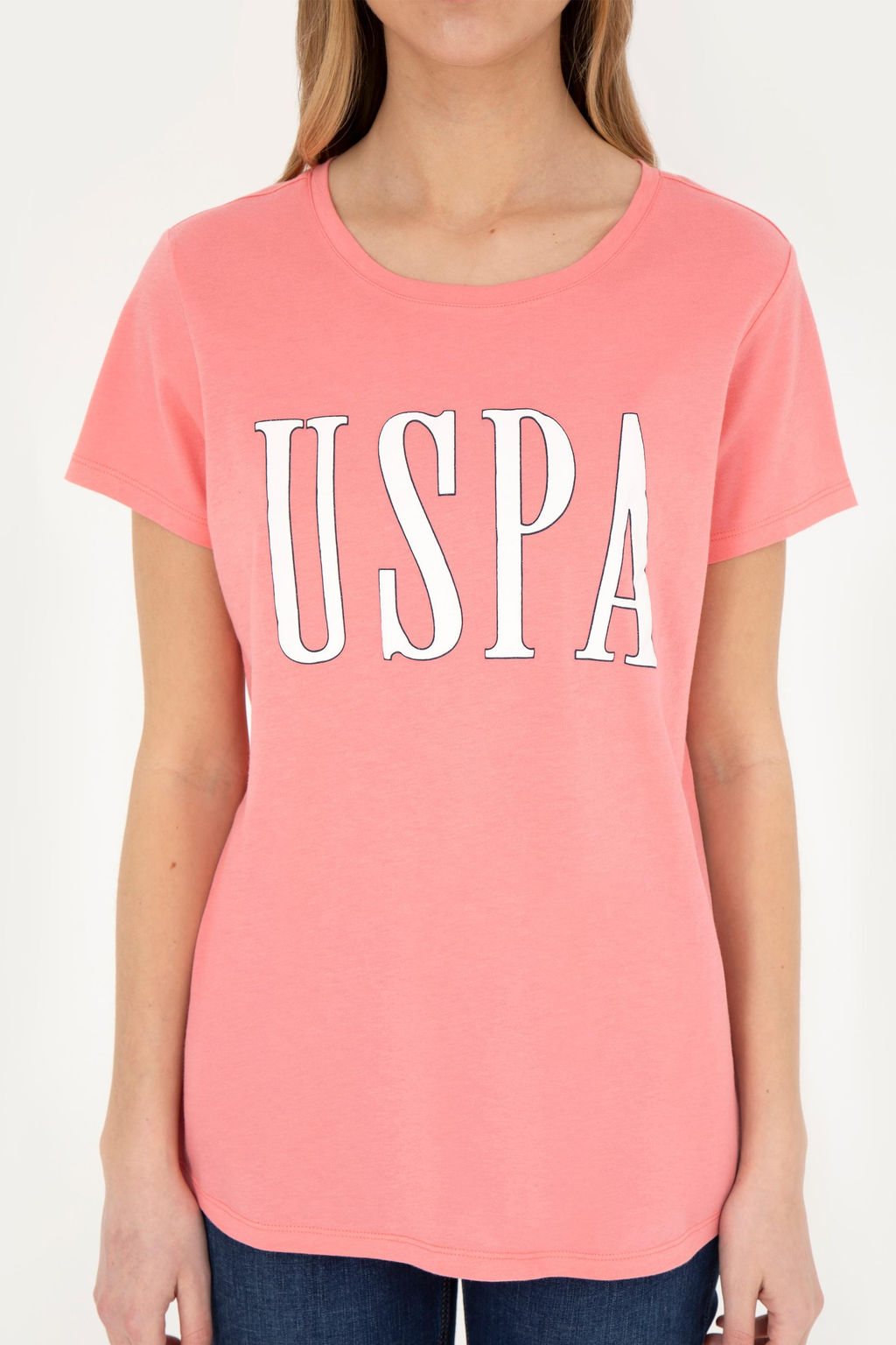 Женская неоново-розовая футболка с круглым вырезом - U.s. polo assn фото 13