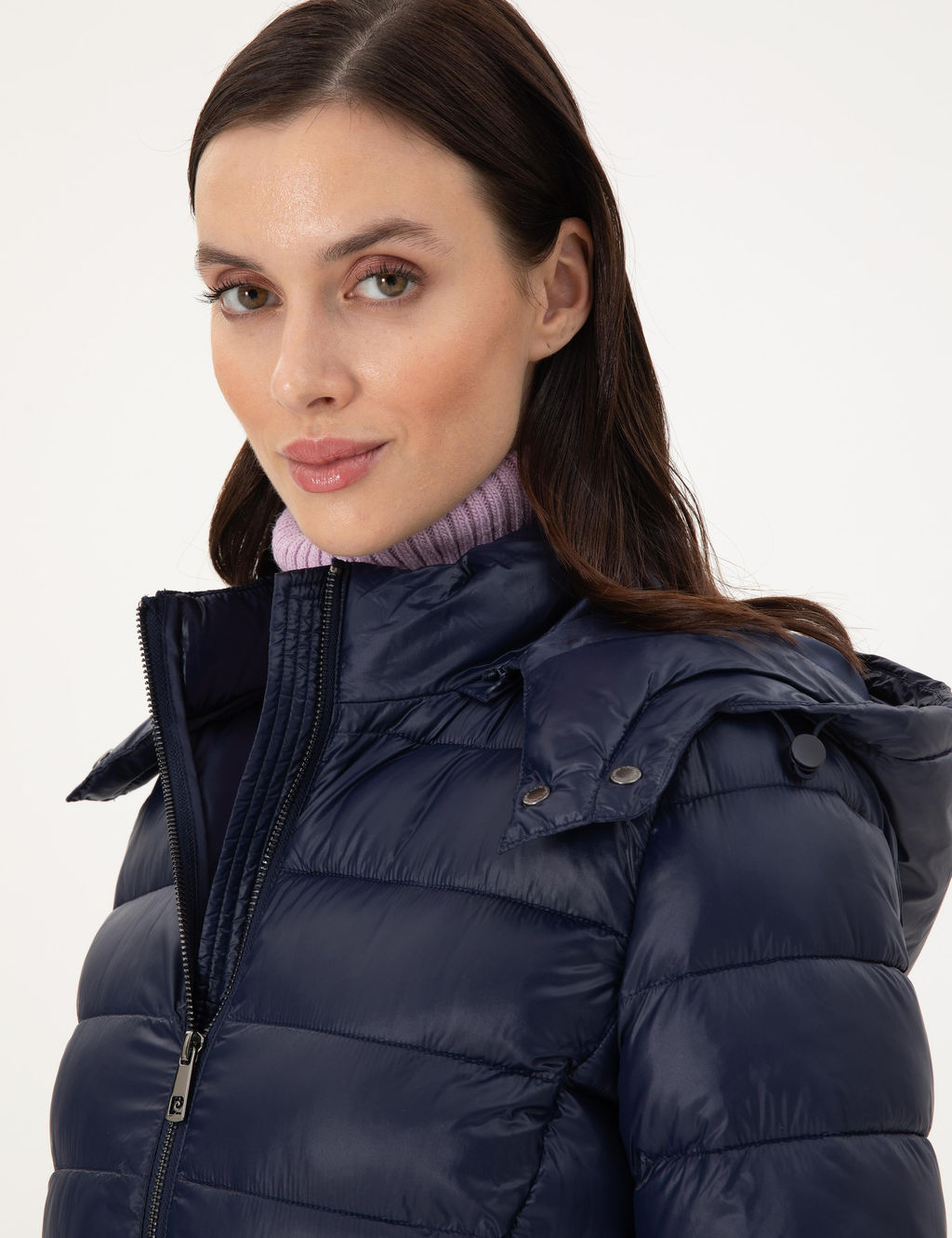 Lacivert Kap__onlu Kapitone Mont