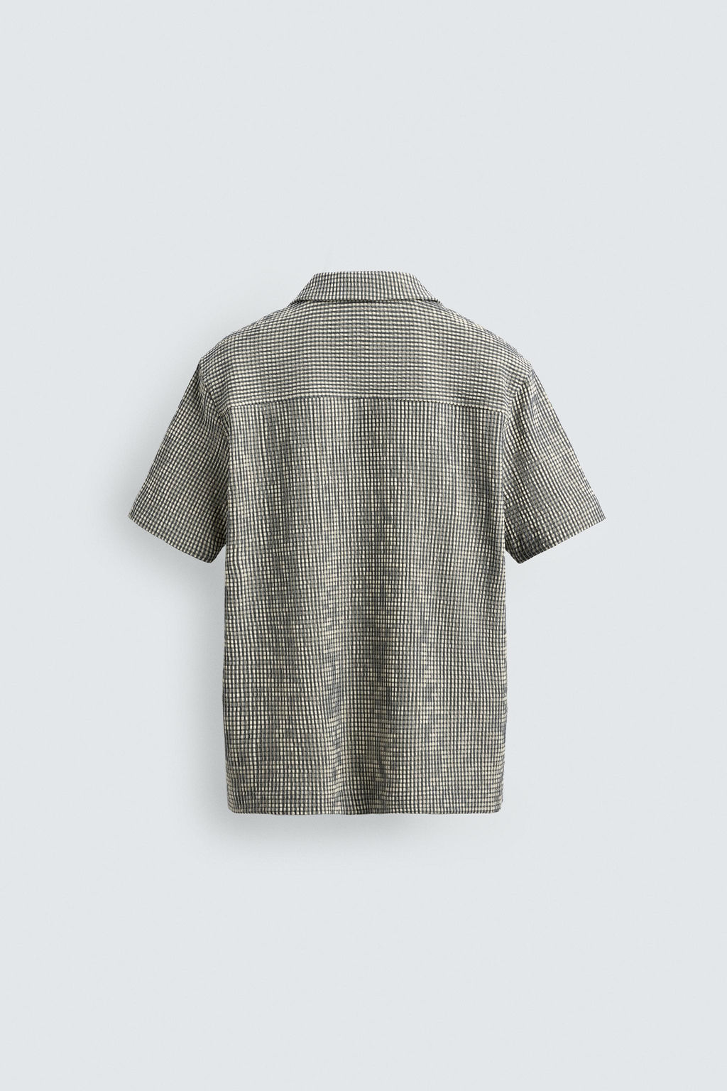 CAMISA REGULAR FIT ESTRUCTURA SEERSUCKER / Crudo / Verde - Zara фото 8