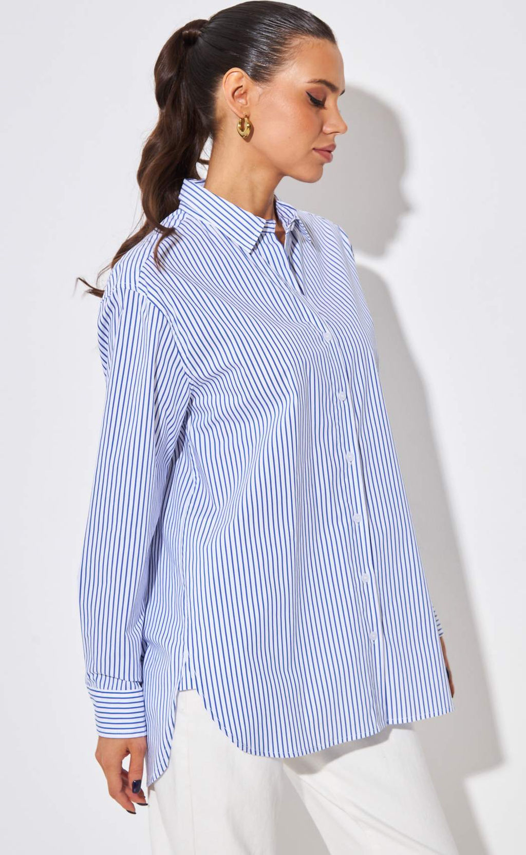 Рубашка д/р F512-1103 blue-white - Fine joyce фото 10