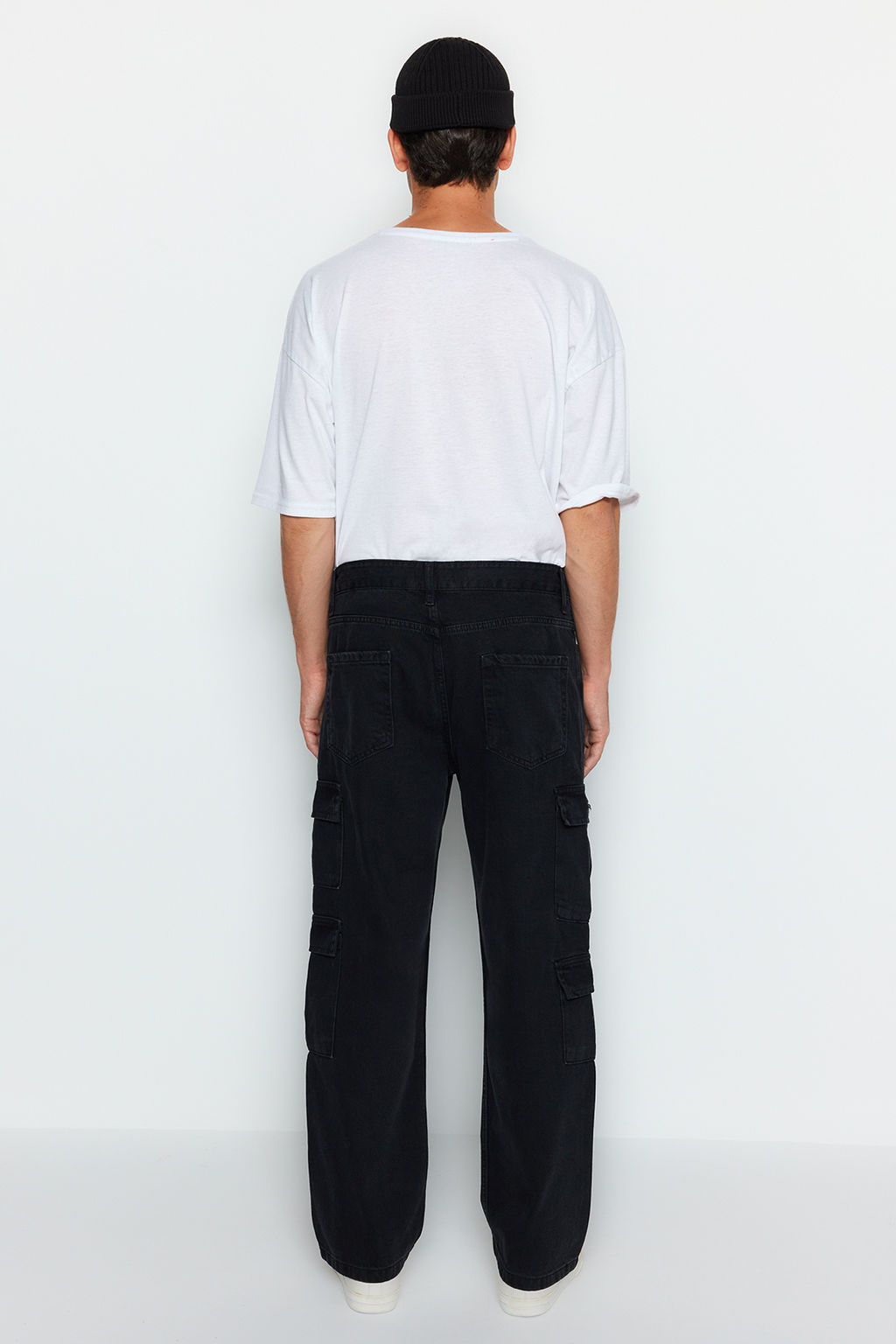 TRENDYOL MAN Siyah %100 Pamuk Genis Kal?p Kargo Cepli Jeans Bol Kot Pantolon TMNAW24JE00026 - Trendyolmilla фото 8