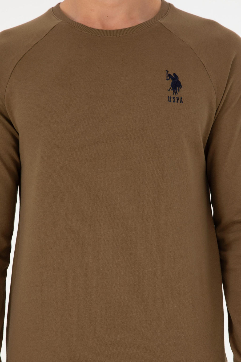 Мужской базовый свитшот цвета хаки Неожиданная скидка в корзине - U.s. polo assn фото 6