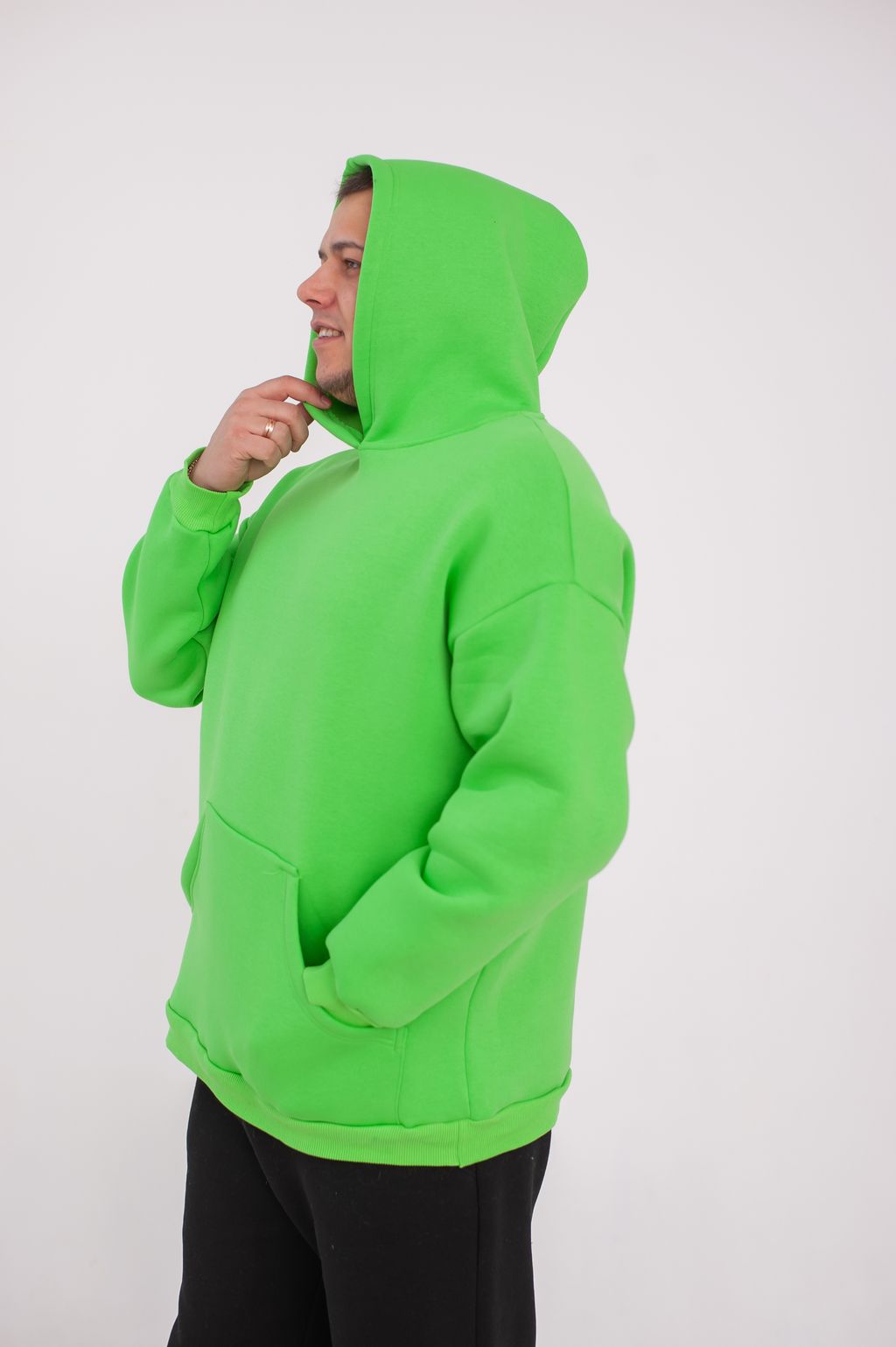 Толстовка мужская Худи салатовый начес - Марлен фото 3