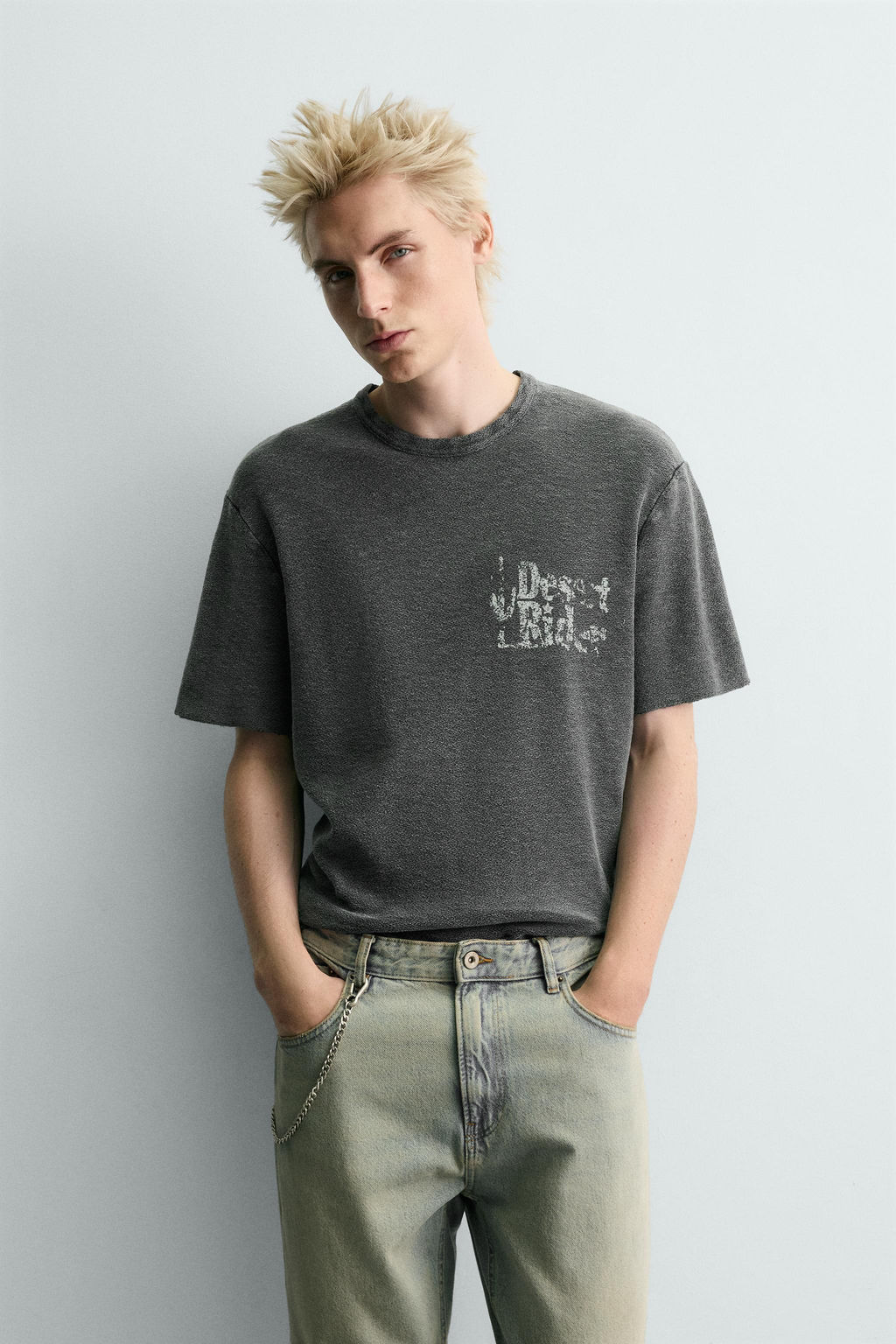 CONTRAST PRINT KNIT T-SHIRT - Zara фото 2