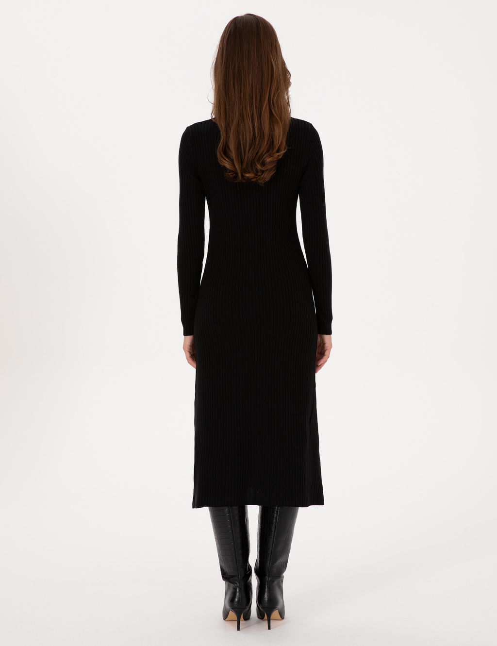 Siyah A Kesim Triko Elbise - Pierre cardin фото 4