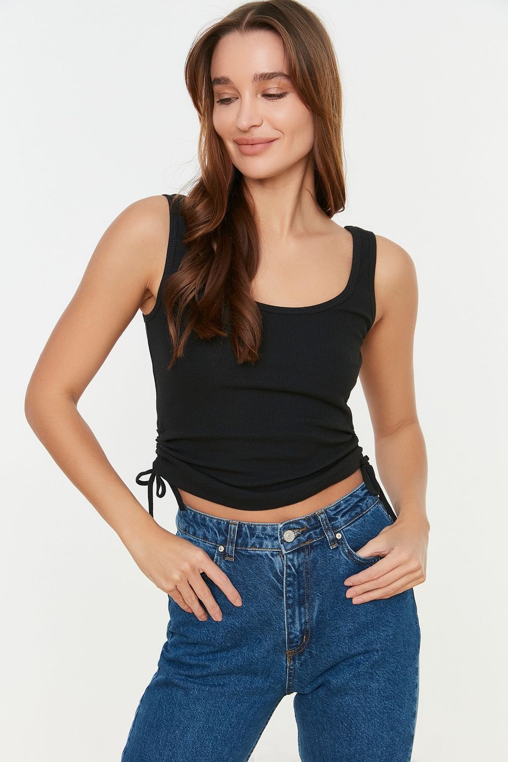 TRENDYOLMILLA Haki-Bej 2li Paket Buzgu Detayl? Havuz Yaka Fitilli Esnek Orme Atlet TWOSS21AL0195 фото 10