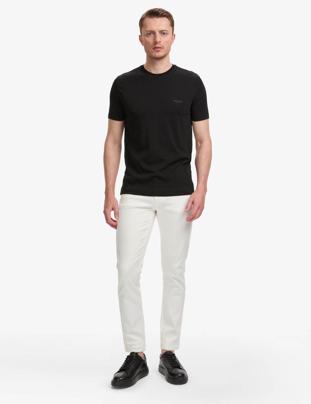 Siyah Slim Fit Bisiklet Yaka Triko Ti__rt