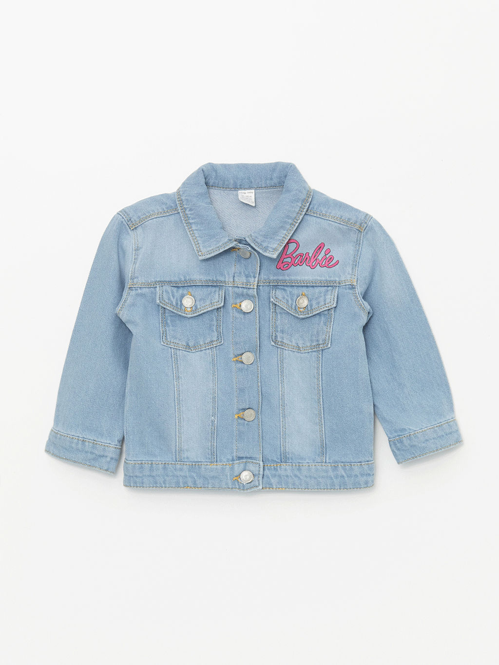 G?mlek Yaka Barbie Bask?l? K?z Bebek Jean Ceket