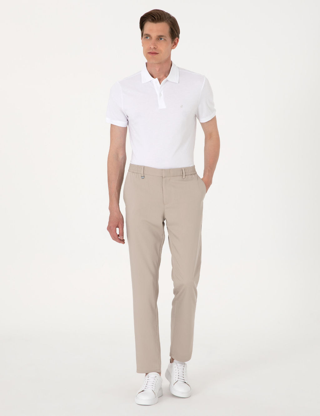 Bej Slim Fit Kuma_ Pantolon
