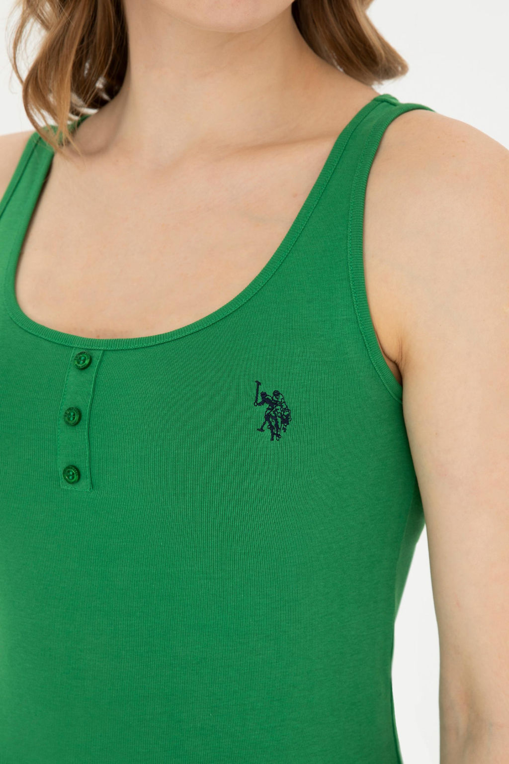 Женская зеленая базовая футболка Неожиданная скидка в корзине - U.s. polo assn фото 7