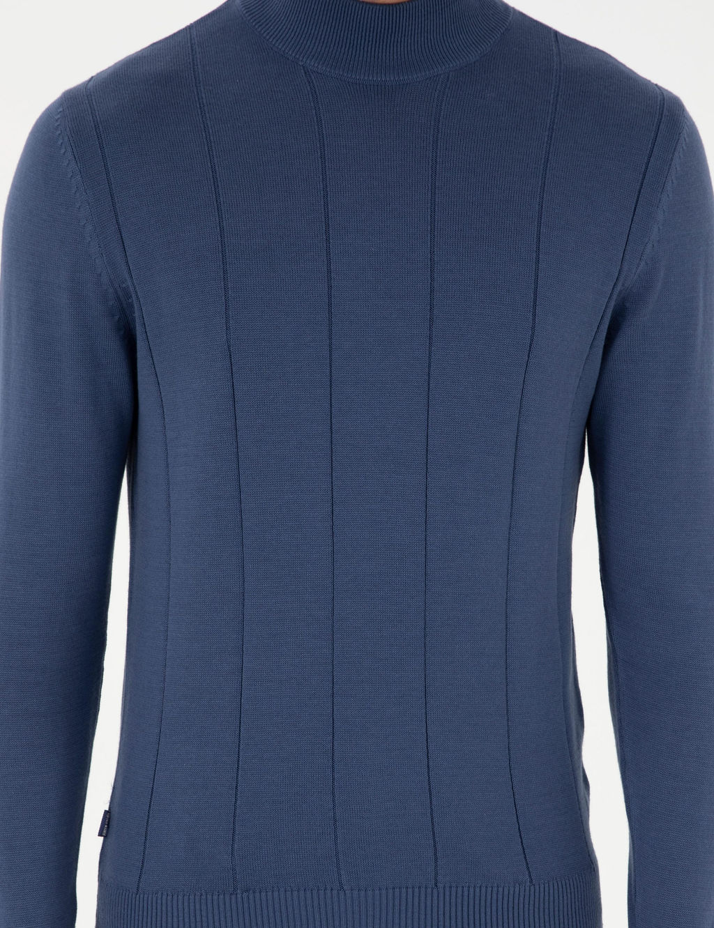 _ndigo Slim Fit Yar_m Bal_k__ Yaka Triko Kazak - Pierre cardin фото 6