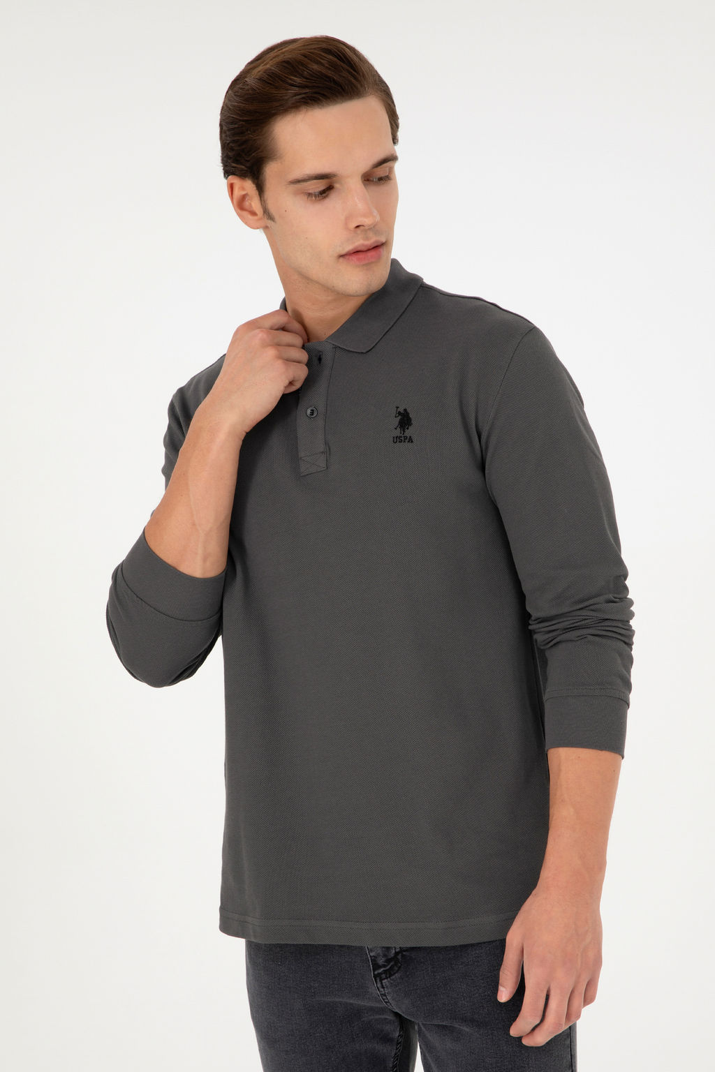 Свитшот мужской U.S. Polo Assn антрацитовый фото 10