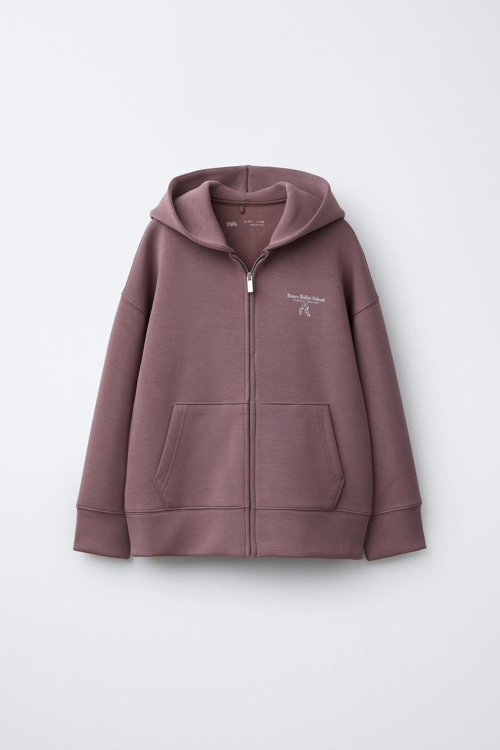 HOODIE WITH ZIP AND MODAL BALLET - Zara фото 8