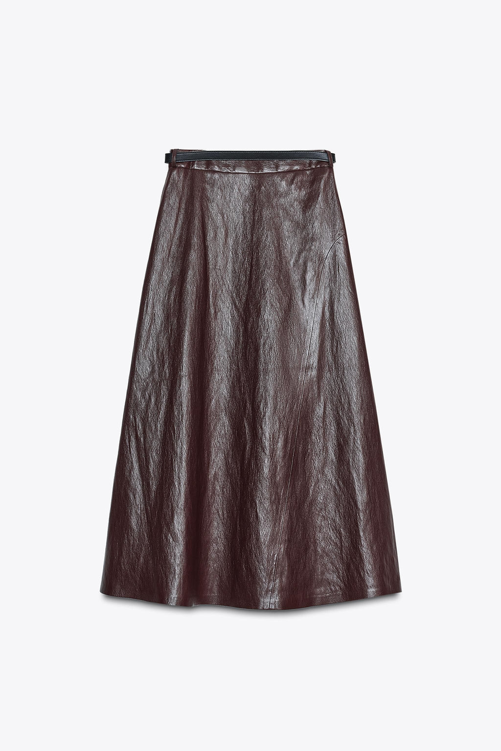 FAUX LEATHER MIDI SKIRT WITH BELT - Zara фото 24