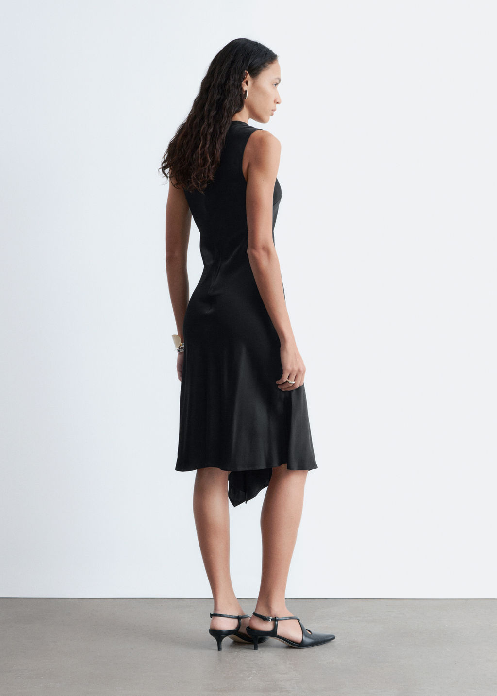 Vestido midi asim?trico de sat?n - H&m фото 4