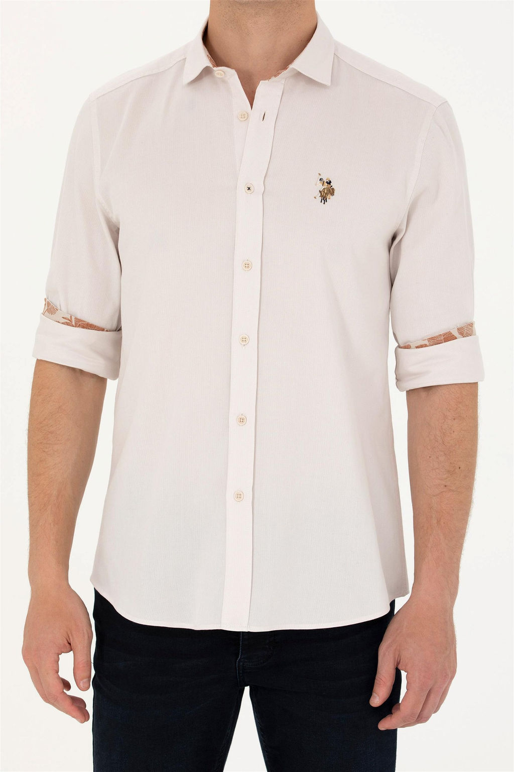 U. S. Polo Assn Мужская рубашка с длинным рукавом Stone - U.s. polo assn фото 6