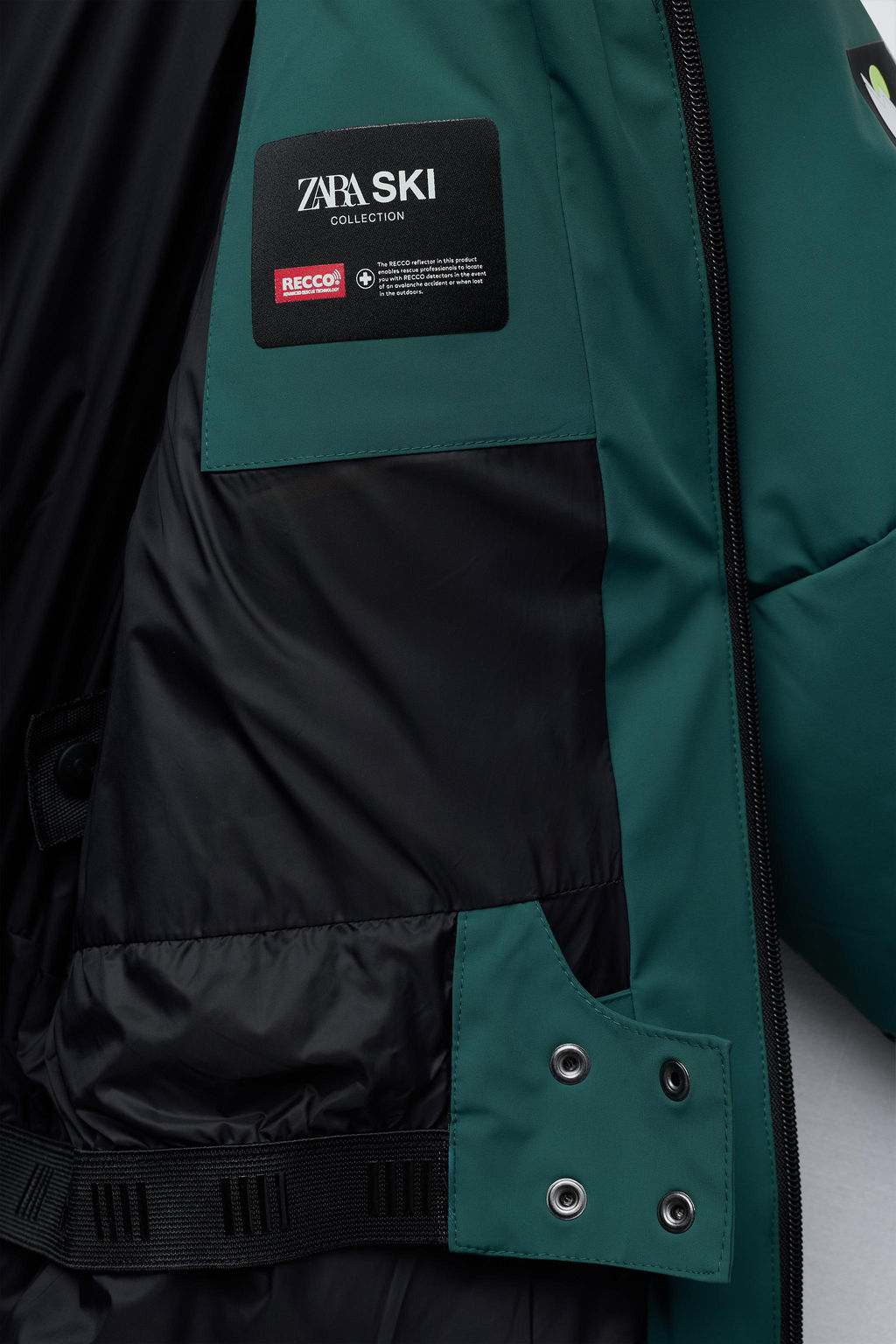 DOWN AND FEATHER PUFFER JACKET WITH REMOVABLE HOODIE, WATER-RESISTANT AND WINDPROOF COLOUR BLOCK RECCO® SYSTEM SKI COLLECTION - Zara фото 25