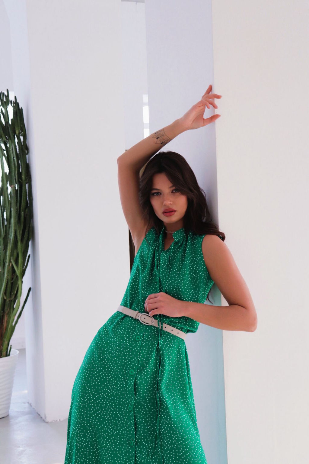 Платье, как из к/ф Красотка, зелёное в горошек - Martichelli фото 20