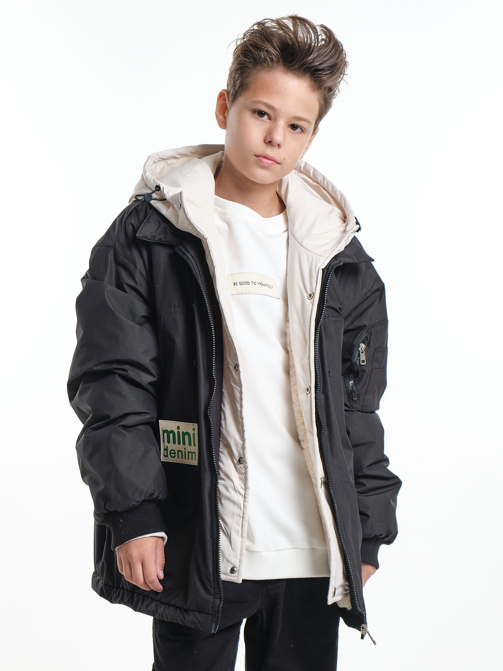 Куртка для мальчика утепленная 33-8215 черный