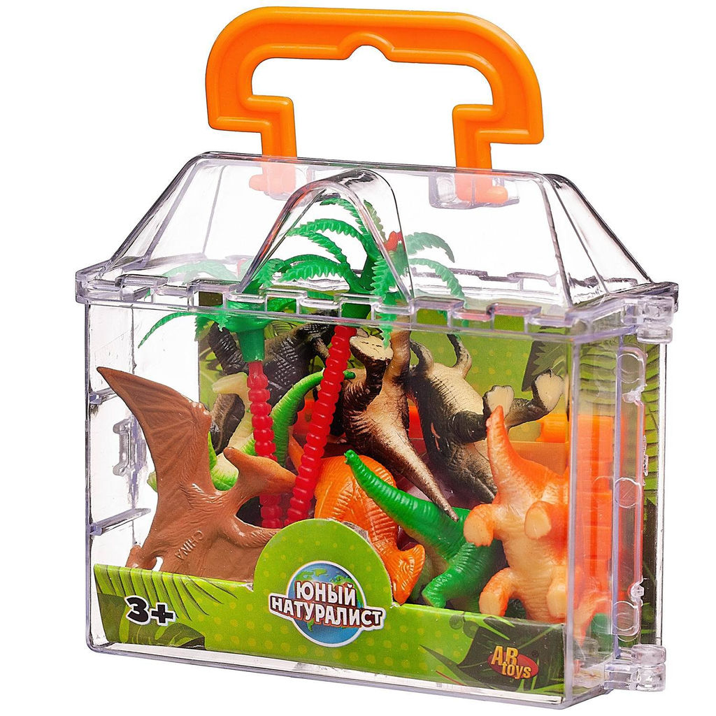 Игровой набор ABtoys Юный натуралист Фигурки динозавров 8 шт. в чемоданчике, в дисплеи  фото 2