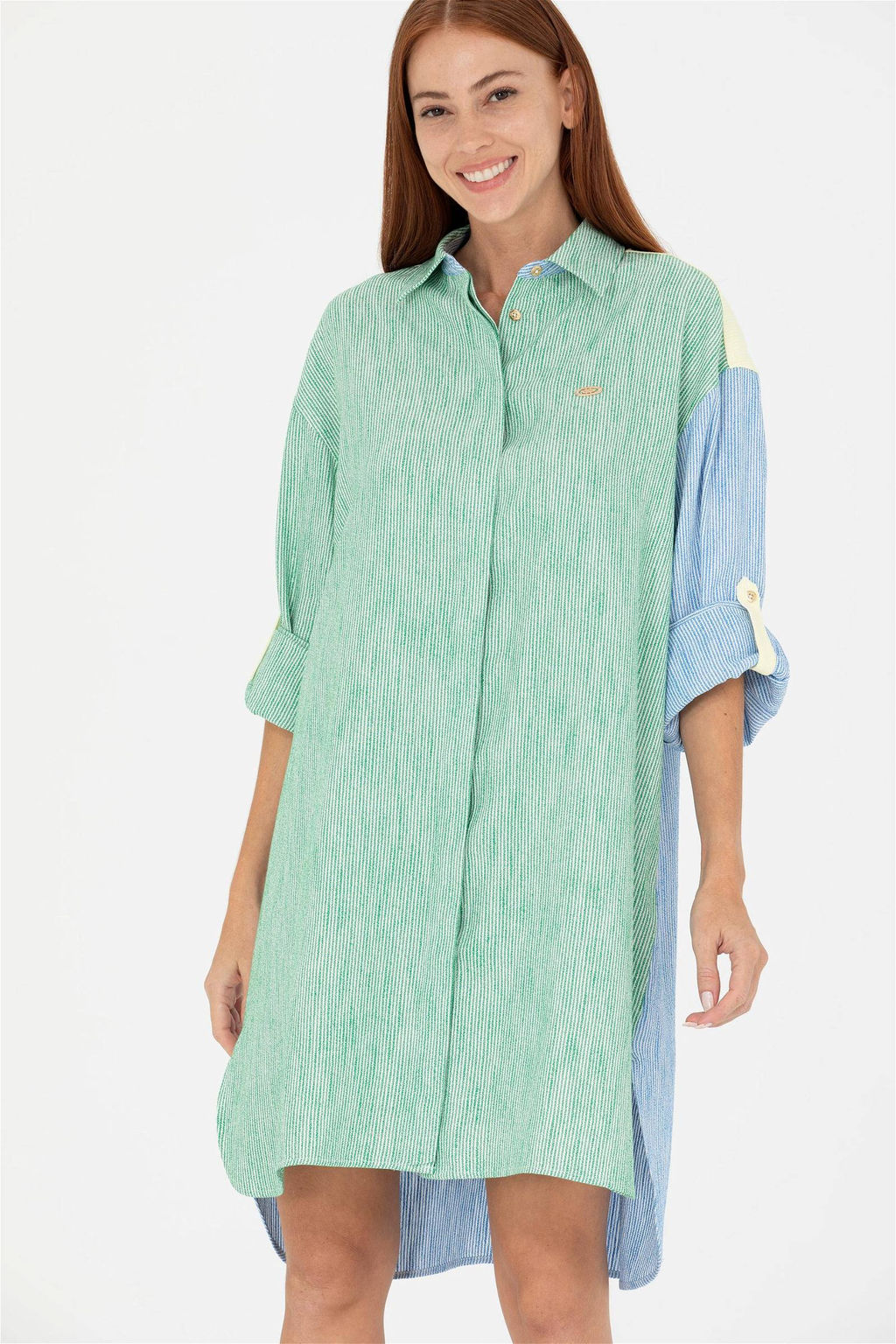 Женское зеленое тканое платье - U.s. polo assn фото 4