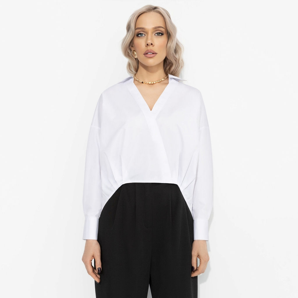 Рубашка хлопковая, На моих условиях (белая) - Charutti фото 2