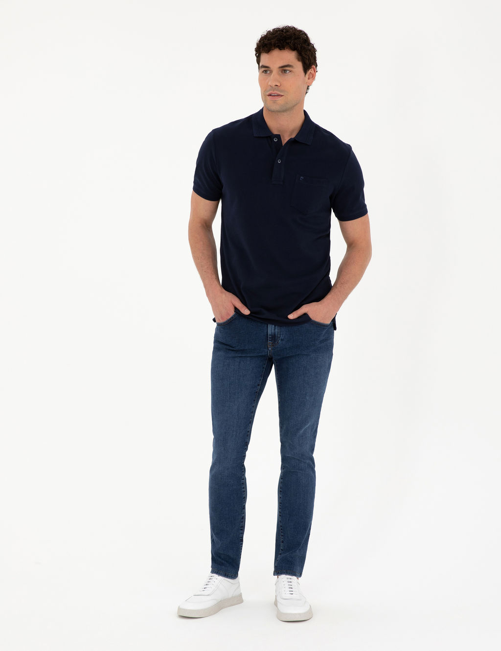 Lacivert Regular Fit Basic Ti__rt
