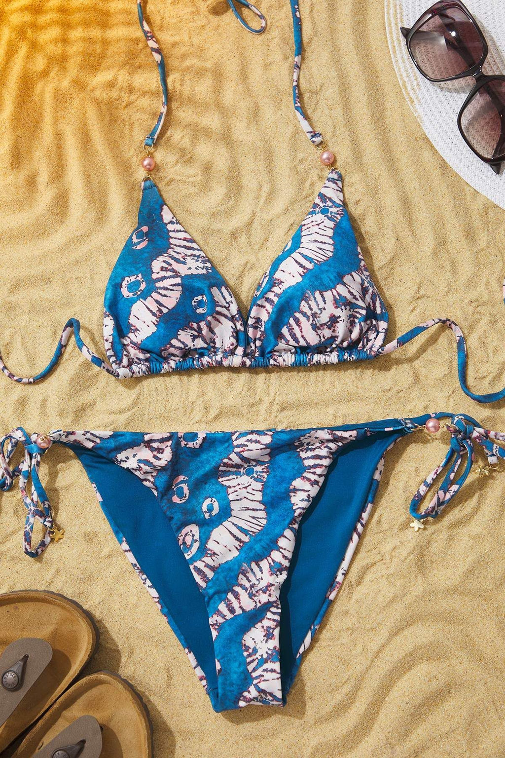 TRENDYOLMILLA Soyut Desenli Ucgen Aksesuarl? Regular Bikini Tak?m? TBESS25BT00025 фото 17
