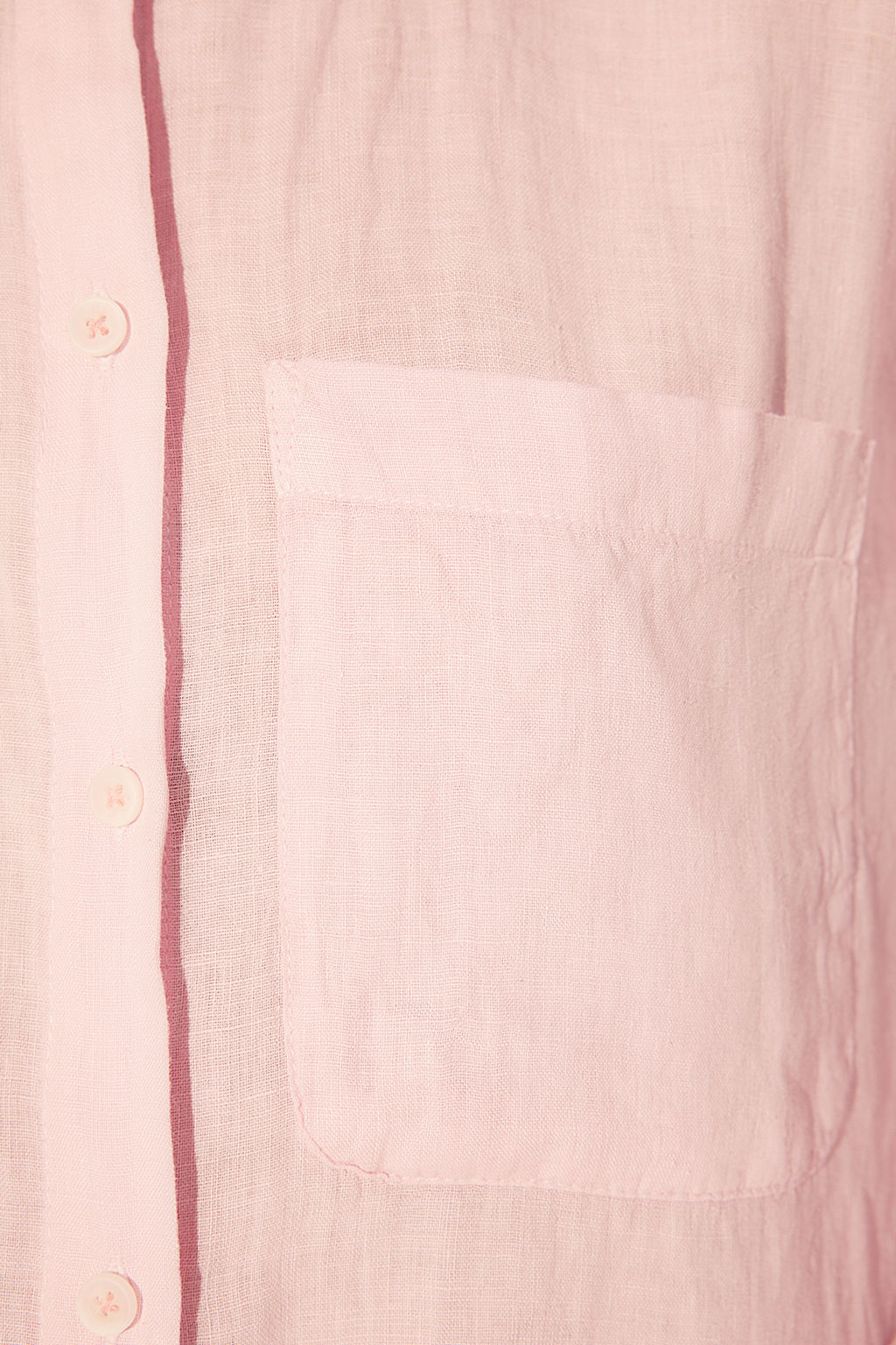 Pembe %100 Keten Oversize Gomlek TWOSS23GO00443